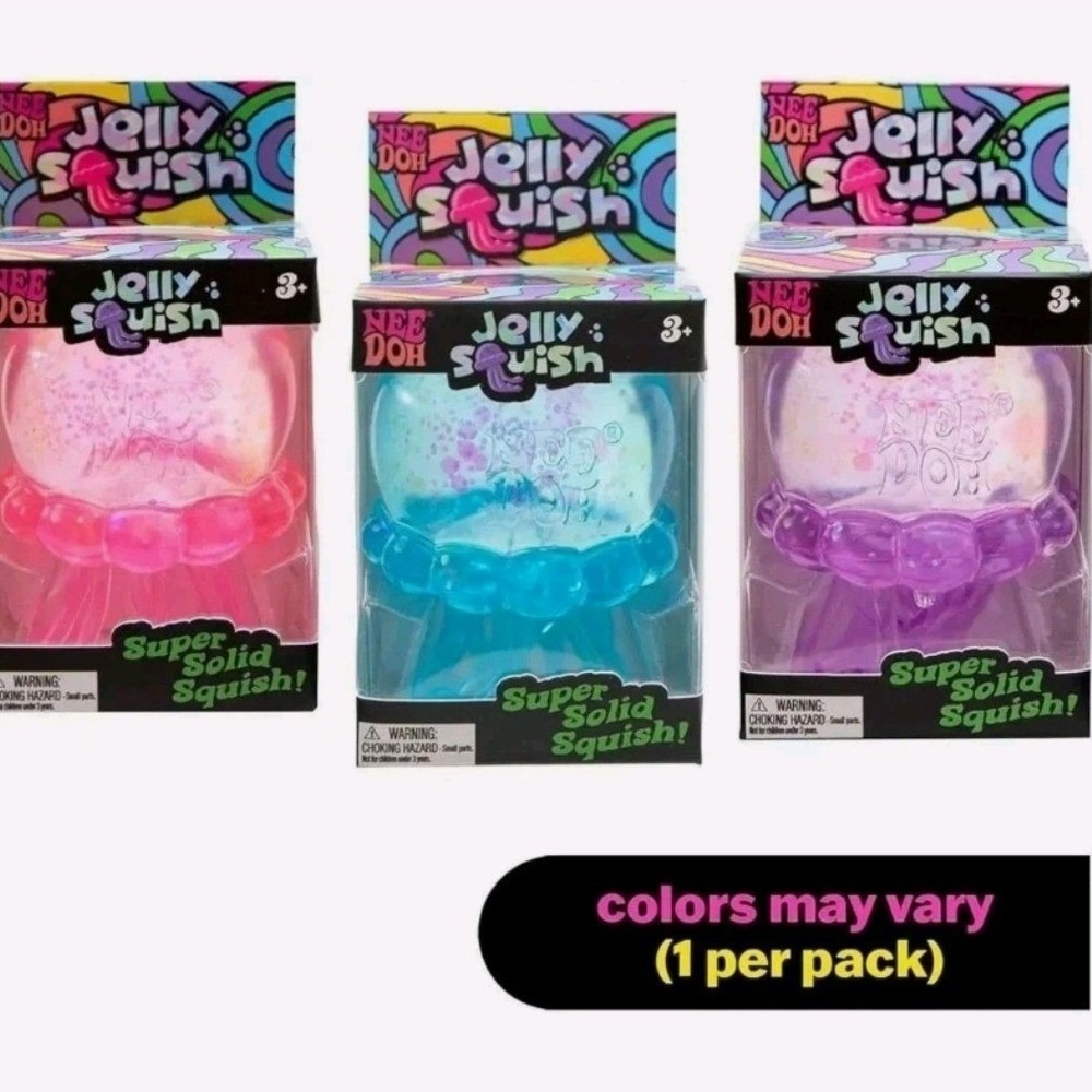 NeeDoh JellySquish Jellyfish Fidget Toy Pick Your Color Pink Blue Purple Glitter - Picture 4 of 9